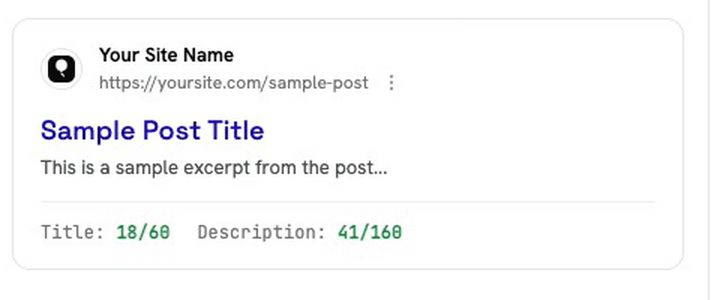 The live search preview updates as the Title Format changes.