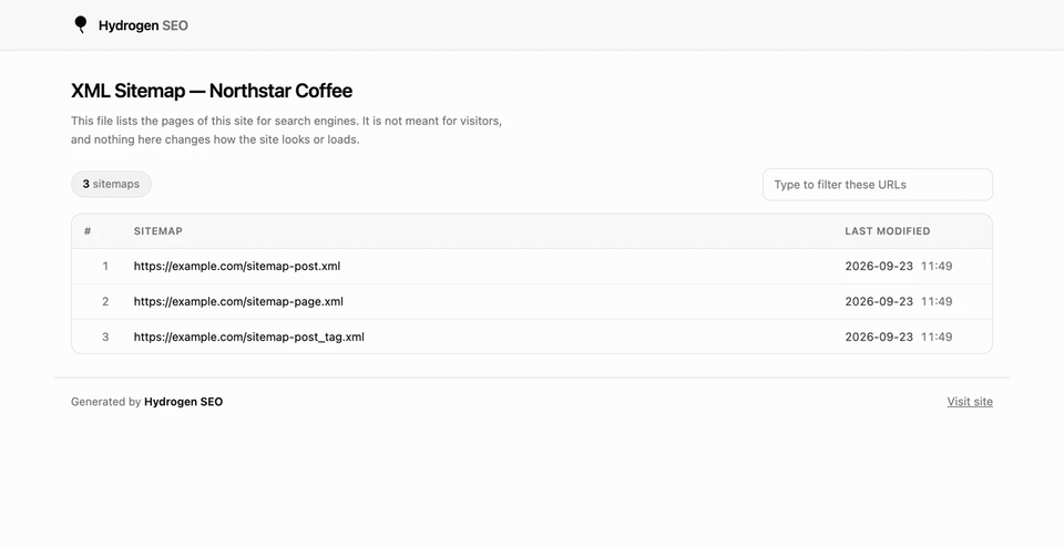 Effect: with Tags off, sitemap-post_tag.xml drops out of /sitemap.xml.